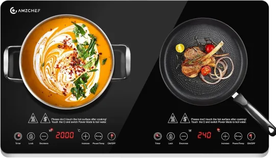 Индукционная варочная панель AMZCHEF на две конфорки, 3500 Вт