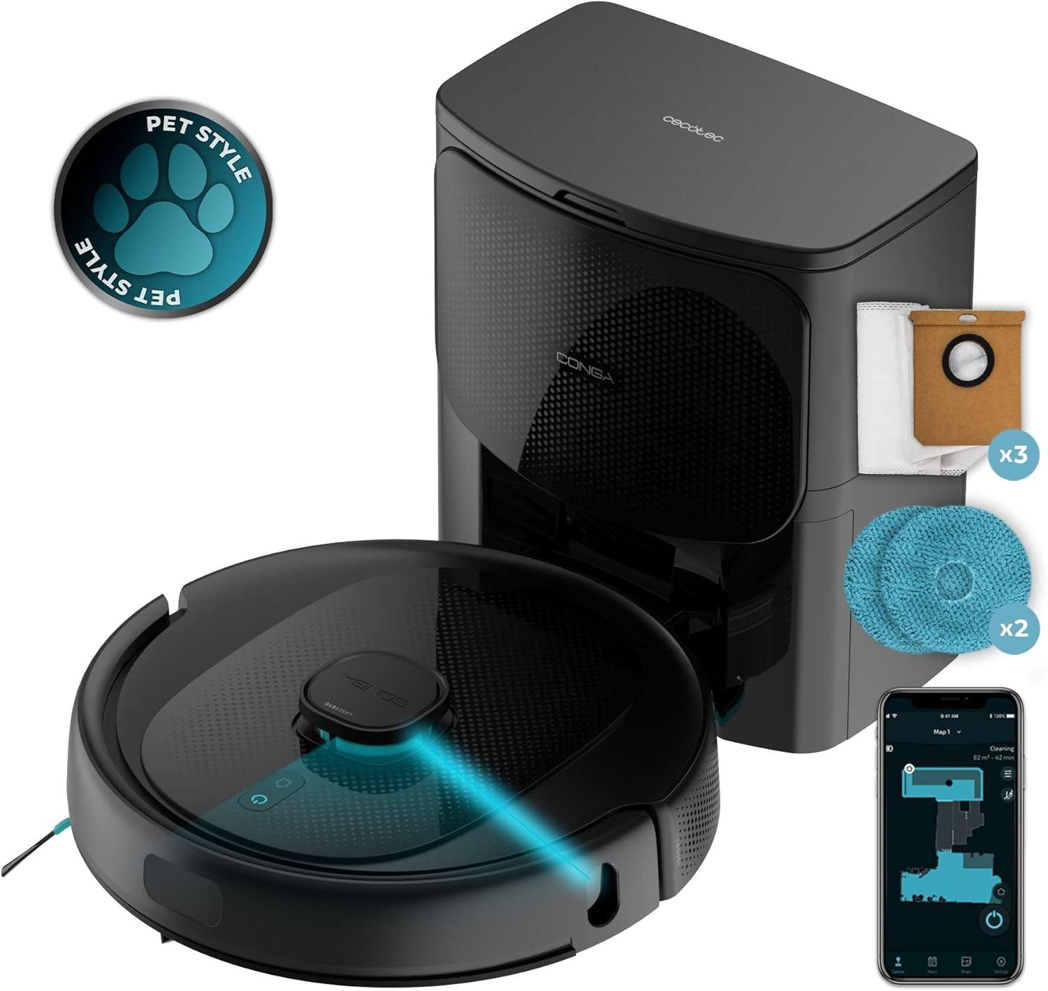 Cecotec Conga 9590 Spin robotas siublys