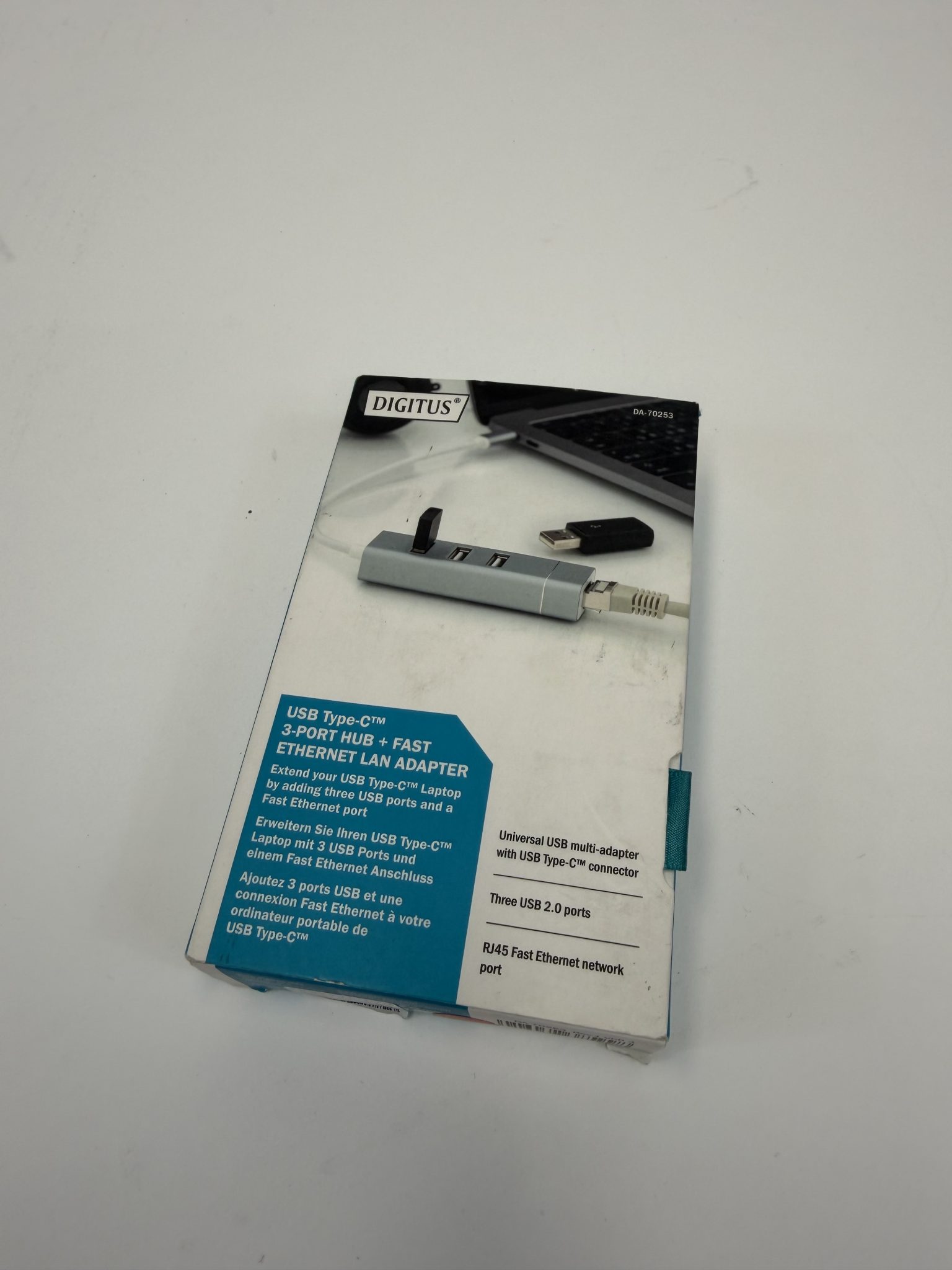 Digitus USB-C šakotuvas su LAN adapteriu