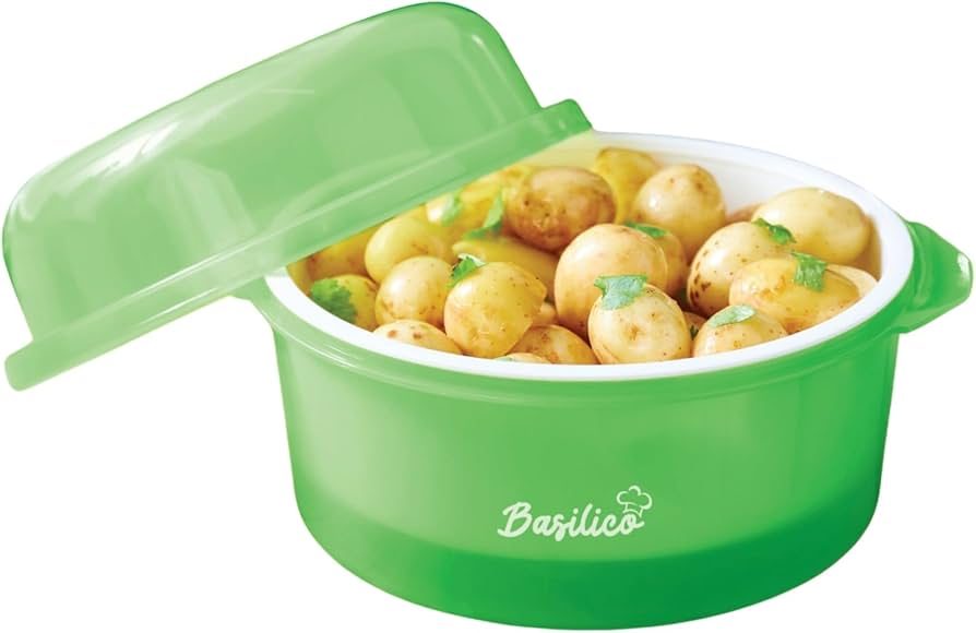 Basilico mikroviļņu kartupeļu un dārzeņu katls